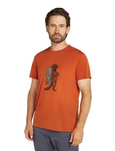 Icebreaker Men Merino Mer Core SS Tee Waschbar Wandering - molten