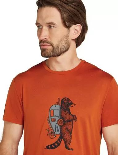 Icebreaker Men Merino Mer Core SS Tee Waschbar Wandering - molten