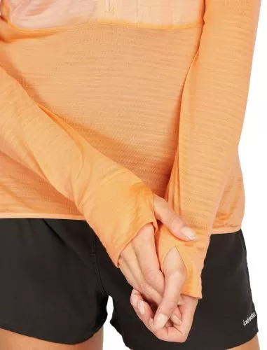 Icebreaker Women Merino Mer 200 Realfleece Descender LS Half Z - sunstone