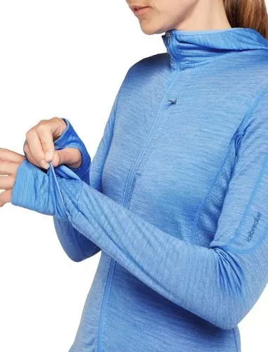 Icebreaker Women Merino Mer 200 Realfleece Descender LS Zip H - baja