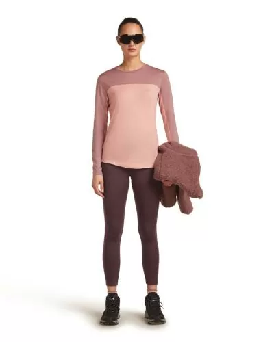 Icebreaker Women Merino Blend 125 Cool-Lite Sphere LS Tee Colour Block - blush