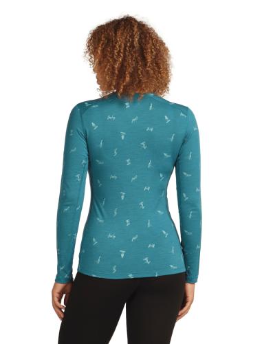 Preview: Icebreaker Women Merino 200 Oasis LS Crewe Snow Day - topaz