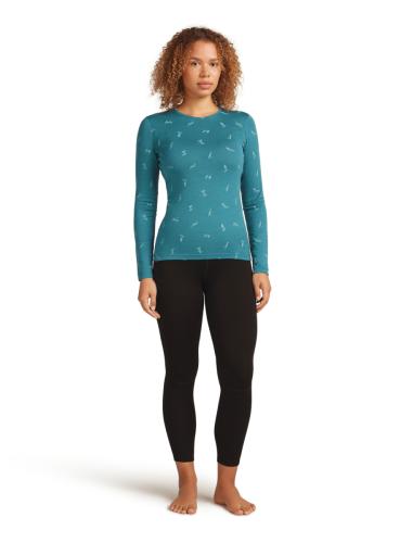 Preview: Icebreaker Women Merino 200 Oasis LS Crewe Snow Day - topaz