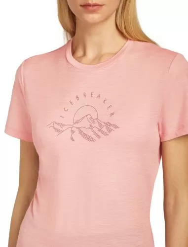 Icebreaker Women Merino 150 Tech Lite SS Tee Sunrise Summit - blush