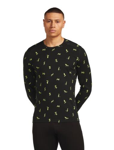 Preview: Icebreaker Men Merino 200 Oasis LS Crewe Snow Day AOP - black