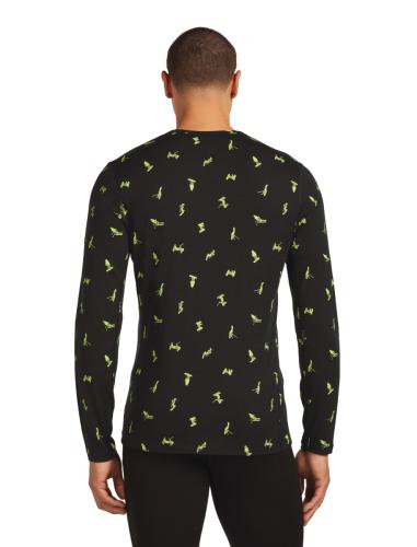 Preview: Icebreaker Men Merino 200 Oasis LS Crewe Snow Day AOP - black