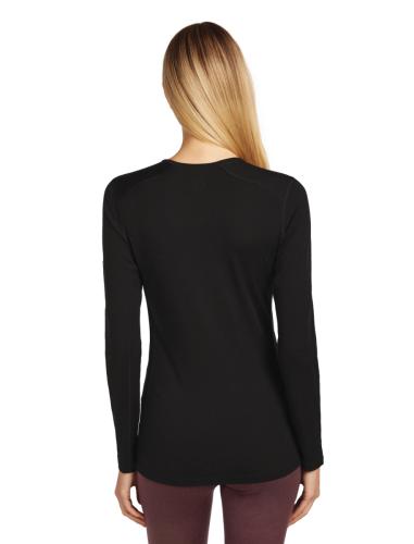 Preview: Icebreaker Women Merino 200 Oasis LS Crewe Rainer Ridge - black