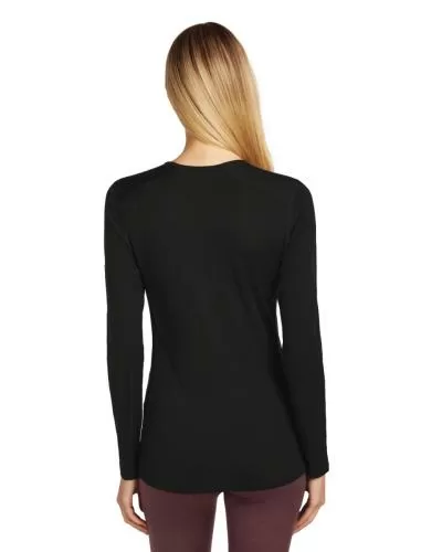 Icebreaker Women Merino 200 Oasis LS Crewe Rainer Ridge - black