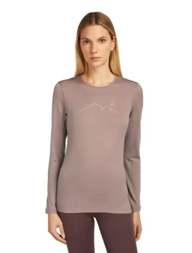 Icebreaker Women Merino 200 Oasis LS Crewe Rainer Ridge - summit