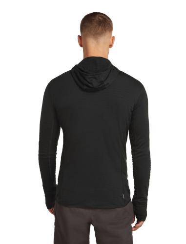 Preview: Icebreaker Men Merino Blend 300 RealFleece Descender LS Zip Hoodie - black