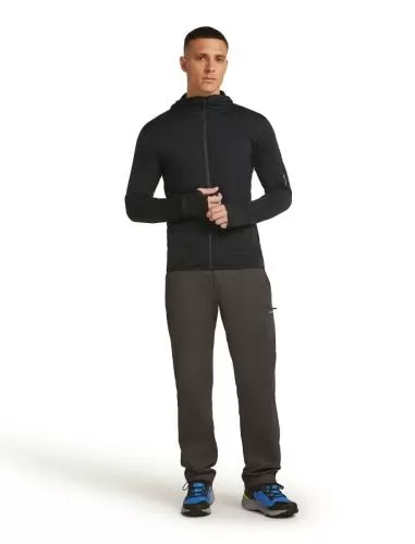 Icebreaker Men Merino Blend 300 RealFleece Descender LS Zip Hoodie - black