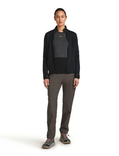 Icebreaker Women Merino Blend 300 RealFleece Descender LS Zip - black