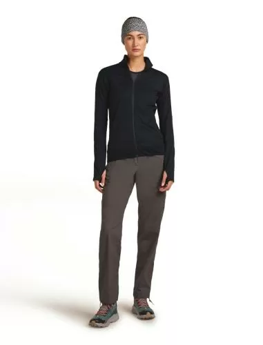 Icebreaker Women Merino Blend 300 RealFleece Descender LS Zip - black