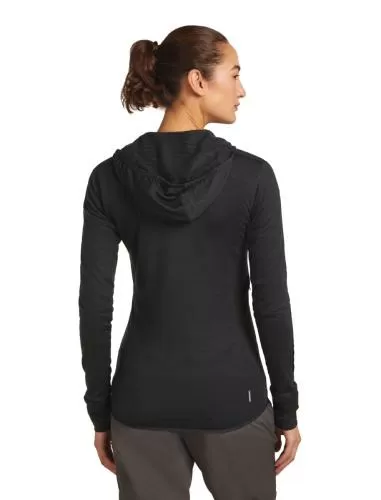 Icebreaker Women Merino Blend 300 RealFleece Descender LS Zip Hoodie - black