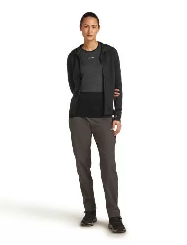 Icebreaker Women Merino Blend 300 RealFleece Descender LS Zip Hoodie - black
