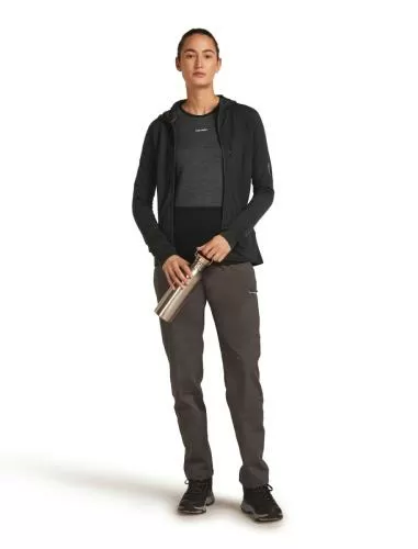 Icebreaker Women Merino Blend 300 RealFleece Descender LS Zip Hoodie - black