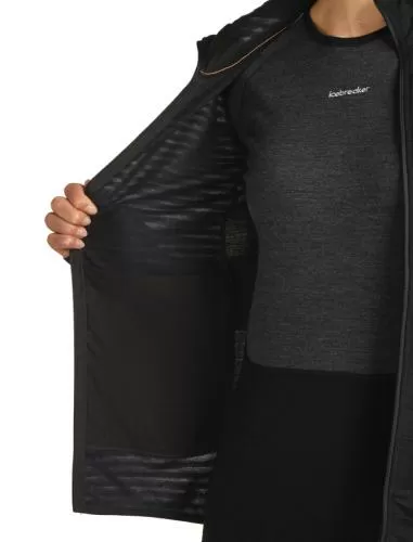 Icebreaker Women Merino Blend 300 RealFleece Descender LS Zip Hoodie - black