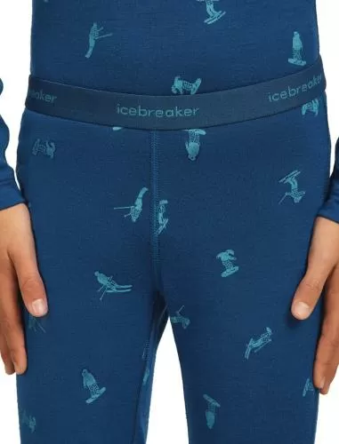 Icebreaker Kids Merino 200 Oasis LS Crewe Snow Day - atlantis
