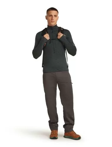Icebreaker Men Merino Blend 200 RealFleece Descender LS Half Zip - jet hthr