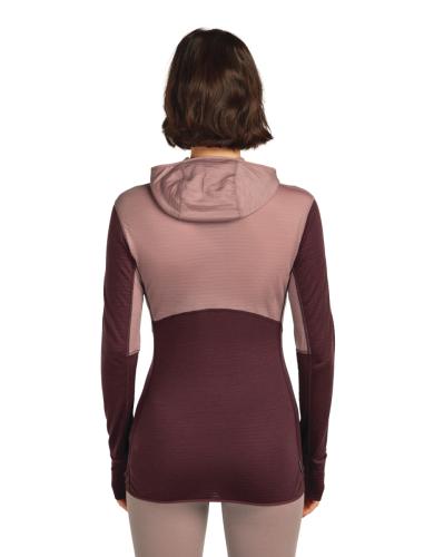 Preview: Icebreaker Women Merino Blend 200 RealFleece Descender LS Zip Hoodie - summit