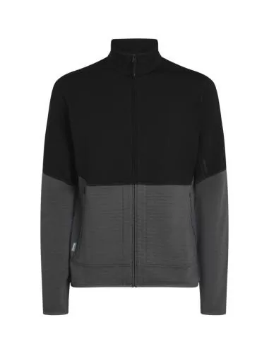 Icebreaker Men Merino 400 RealFleece Descender LS Zip - black