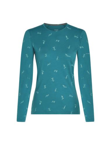 Preview: Icebreaker Women Merino 200 Oasis LS Crewe Snow Day - topaz