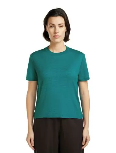 Icebreaker Women Merino 150 Tech Lite SS Crop Tee - tidal teal