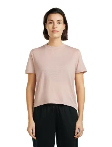 Icebreaker Women Merino 150 Tech Lite SS Crop Tee - pink quartz