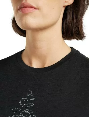 Icebreaker Women Merino 150 Tech Lite SS Tee Hike Path - black