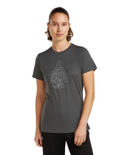 Preview: Icebreaker Women Merino 150 Tech Lite SS Tee Hike Path - obsidian