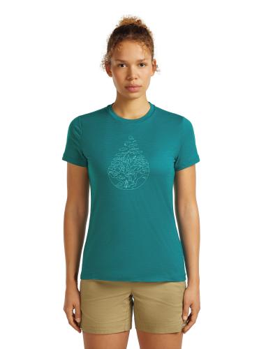 Preview: Icebreaker Women Merino 150 Tech Lite SS Tee Hike Path - tidal teal
