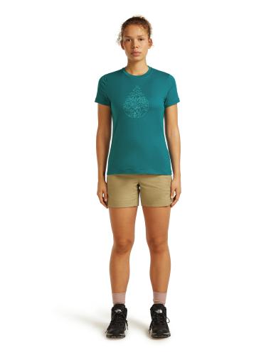Preview: Icebreaker Women Merino 150 Tech Lite SS Tee Hike Path - tidal teal