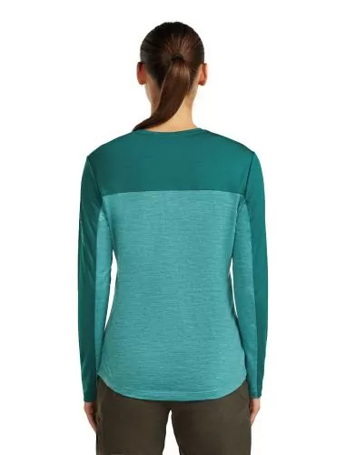 Icebreaker Women Merino Blend 125 Cool-Lite Sphere LS Tee Colour Block - tidaltalhthr