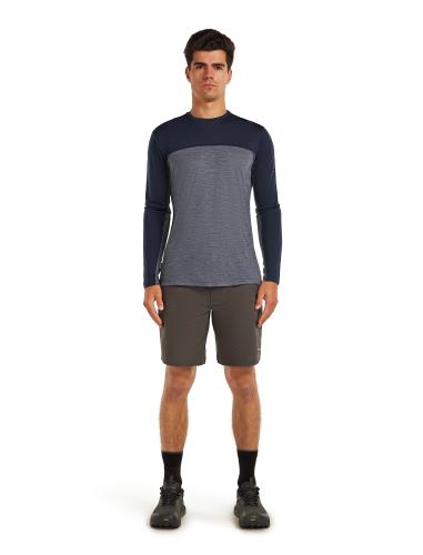 Preview: Icebreaker Men Merino Blend 125 Cool-Lite Sphere LS Tee Colour Block - midnnavy hthr