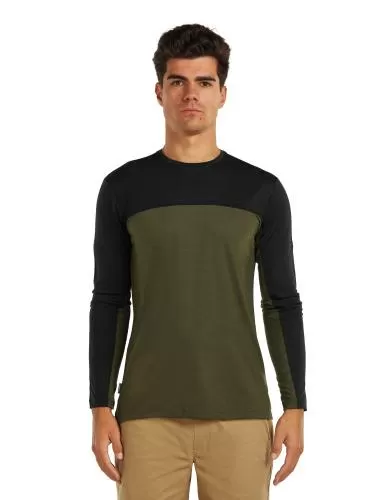 Icebreaker Men Merino Blend 125 Cool-Lite Sphere LS Tee Colour Block - dk loden