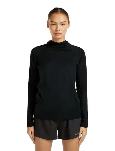 Icebreaker Women 150 MerinoFine Ace LS Hoodie UPF - black