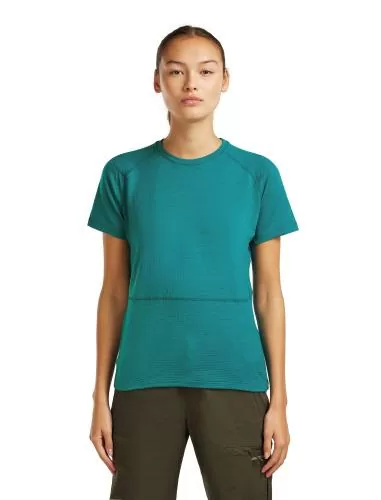 Icebreaker Women Merino 200 Waffle Elevation SS Tee - tidal teal
