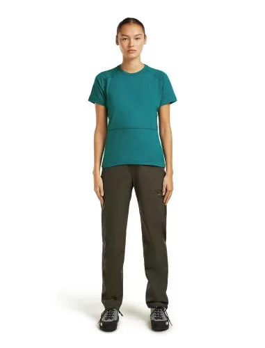 Icebreaker Women Merino 200 Waffle Elevation SS Tee - tidal teal