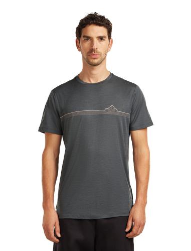 Preview: Icebreaker Men Merino 150 Tech Lite SS Tee Range Stripes - obsidian