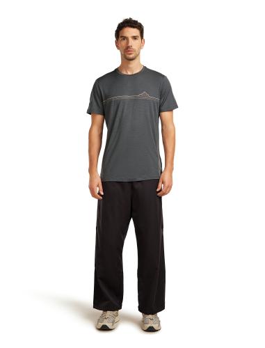 Preview: Icebreaker Men Merino 150 Tech Lite SS Tee Range Stripes - obsidian