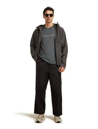 Icebreaker Men Merino 150 Tech Lite SS Tee Range Stripes - obsidian