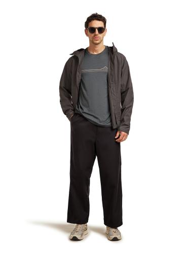 Icebreaker Men Merino 150 Tech Lite SS Tee Range Stripes - obsidian