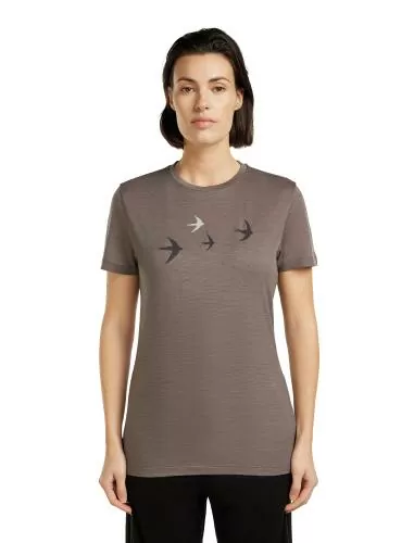Icebreaker Women Merino 150 Tech Lite SS Tee Bird Transit - porcini
