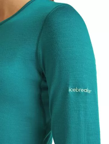 Icebreaker Women Merino 200 Oasis LS Crewe Sunrise Summit - tidal teal
