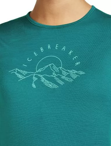 Icebreaker Women Merino 200 Oasis LS Crewe Sunrise Summit - tidal teal