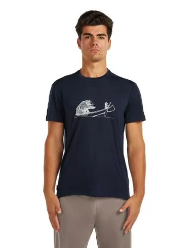 Icebreaker Men Merino Blend Core SS Tee Canoe Companions - midnight navy