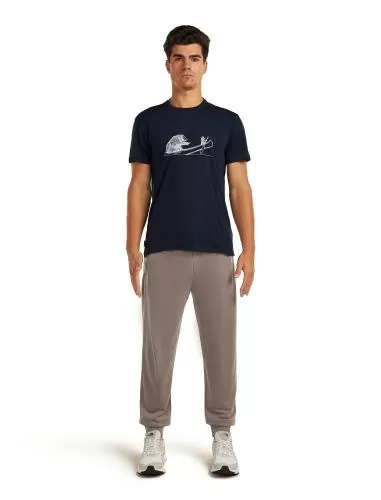 Icebreaker Men Merino Blend Core SS Tee Canoe Companions - midnight navy