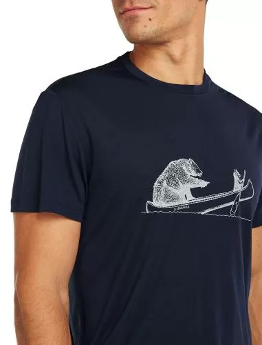 Icebreaker Men Merino Blend Core SS Tee Canoe Companions - midnight navy