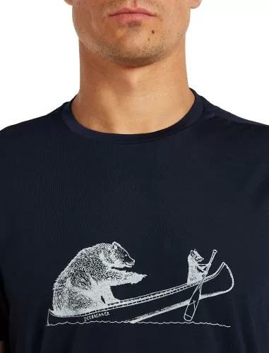 Icebreaker Men Merino Blend Core SS Tee Canoe Companions - midnight navy
