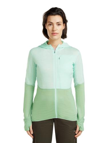 Preview: Icebreaker Women Merino Blend 200 RealFleece Descender LS Zip Hoodie - mint